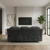 Phyllis Dark Gray Double Reclining Sofa with Cup Holders from Homelegance - Luna Furniture