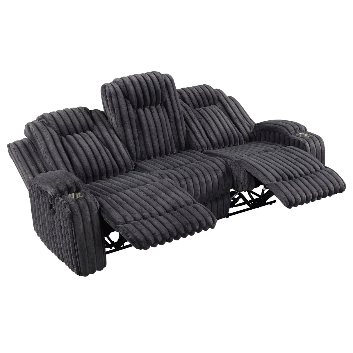 Phyllis Dark Gray Reclining Living Room Set from Homelegance - Luna Furniture