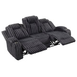 Phyllis Dark Gray Double Reclining Sofa with Cup Holders from Homelegance - Luna Furniture