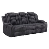 Phyllis Dark Gray Double Reclining Sofa with Cup Holders from Homelegance - Luna Furniture