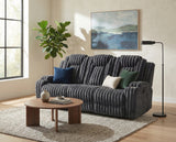 Phyllis Dark Gray Double Reclining Sofa with Cup Holders from Homelegance - Luna Furniture
