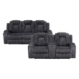Phyllis Dark Gray 2-Piece Reclining Living Room Set from Homelegance - Luna Furniture