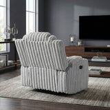 Phyllis Light Gray Reclining Chair with Cup Holders from Homelegance - Luna Furniture