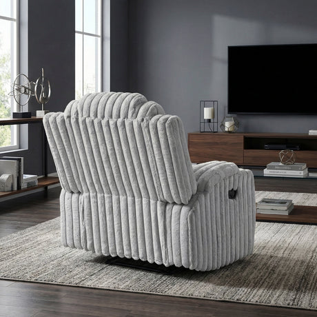 Phyllis Light Gray Reclining Chair with Cup Holders from Homelegance - Luna Furniture