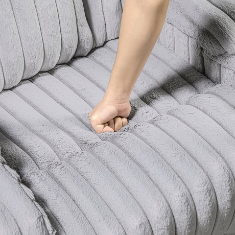 Phyllis Dark Gray Double Reclining Sofa with Cup Holders from Homelegance - Luna Furniture