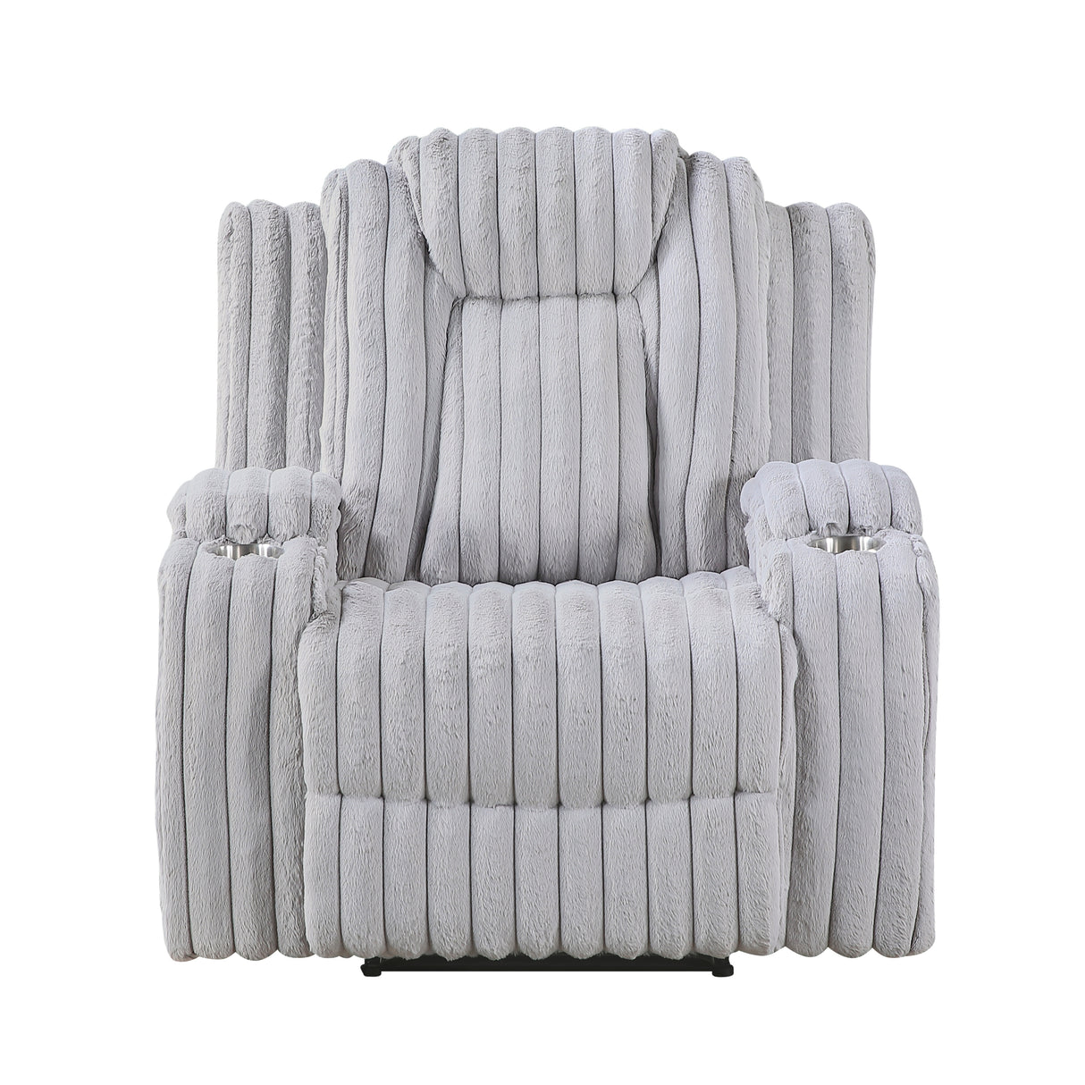 Phyllis Light Gray Reclining Chair with Cup Holders from Homelegance - Luna Furniture