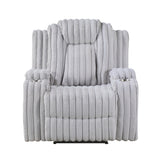 Phyllis Light Gray Reclining Chair with Cup Holders from Homelegance - Luna Furniture