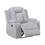 Phyllis Light Gray Reclining Chair with Cup Holders from Homelegance - Luna Furniture