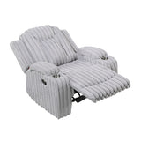 Phyllis Light Gray Reclining Chair with Cup Holders from Homelegance - Luna Furniture
