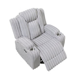 Phyllis Light Gray Reclining Chair with Cup Holders from Homelegance - Luna Furniture