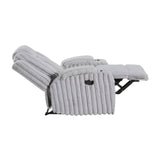 Phyllis Light Gray Reclining Chair with Cup Holders from Homelegance - Luna Furniture