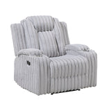 Phyllis Light Gray Reclining Chair with Cup Holders from Homelegance - Luna Furniture