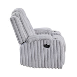 Phyllis Light Gray Reclining Chair with Cup Holders from Homelegance - Luna Furniture