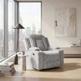 Phyllis Light Gray Reclining Chair with Cup Holders from Homelegance - Luna Furniture