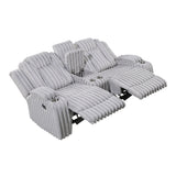 Phyllis Dark Gray Double Reclining Sofa with Cup Holders from Homelegance - Luna Furniture
