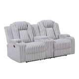 Phyllis Light Gray 3-Piece Reclining Living Room Set from Homelegance - Luna Furniture