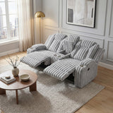 Phyllis Light Gray Double Reclining Loveseat with Center Console and Cup Holders from Homelegance - Luna Furniture