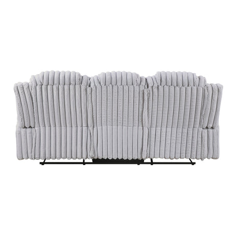 Phyllis Dark Gray Double Reclining Sofa with Cup Holders from Homelegance - Luna Furniture
