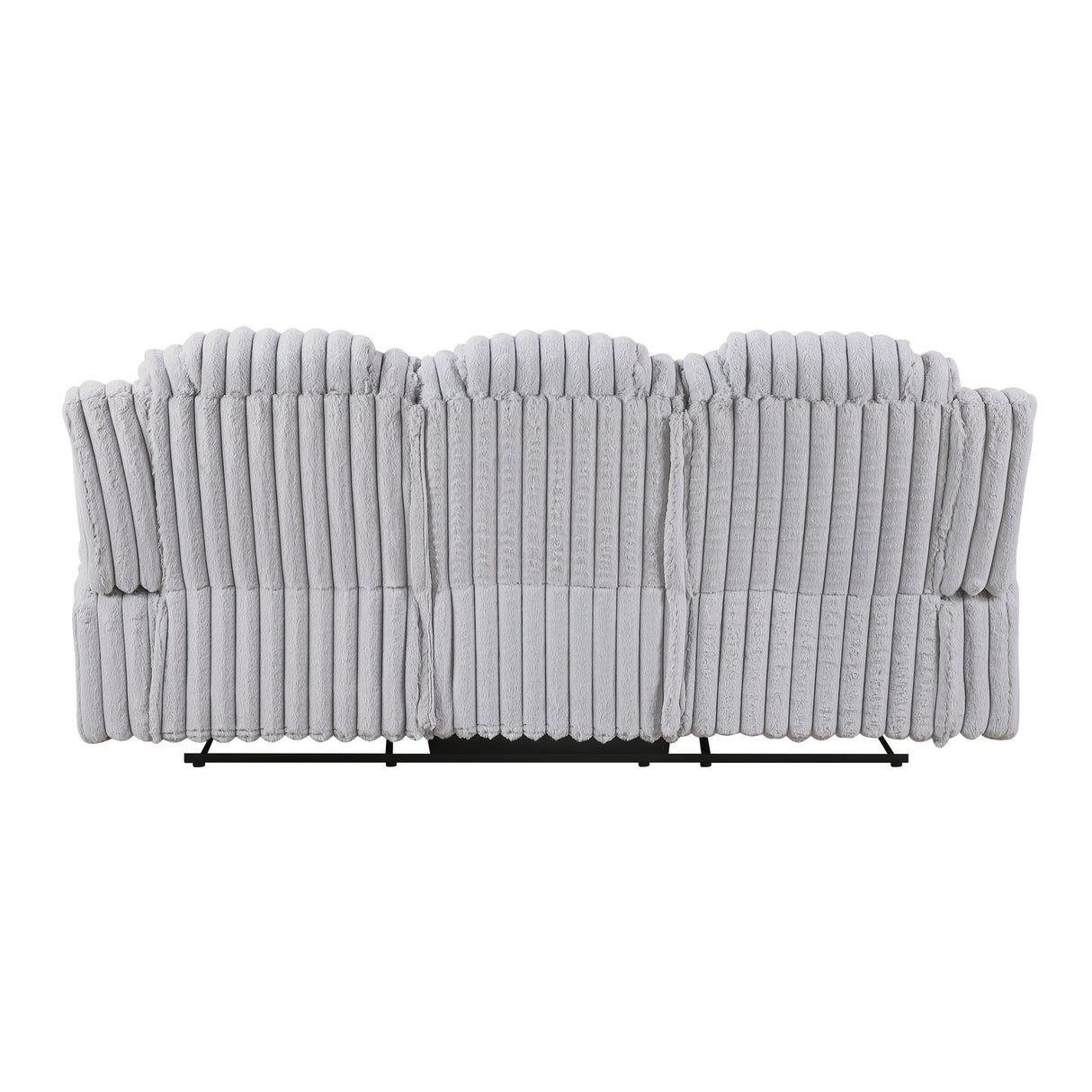 Phyllis Light Gray Double Reclining Loveseat with Center Console and Cup Holders from Homelegance - Luna Furniture