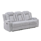 Phyllis Light Gray Double Reclining Loveseat with Center Console and Cup Holders from Homelegance - Luna Furniture