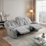 Phyllis Light Gray Double Reclining Sofa with Cup Holders from Homelegance - Luna Furniture