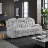 Phyllis Light Gray Double Reclining Sofa with Cup Holders from Homelegance - Luna Furniture