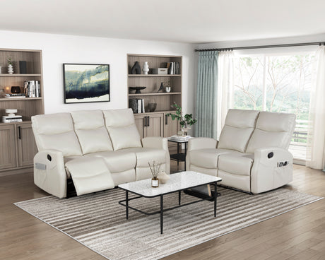 Heisley Beige Double Reclining Sofa from Homelegance - Luna Furniture