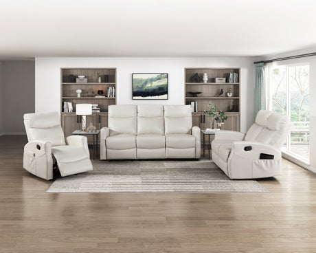 Heisley Beige Double Reclining Sofa from Homelegance - Luna Furniture