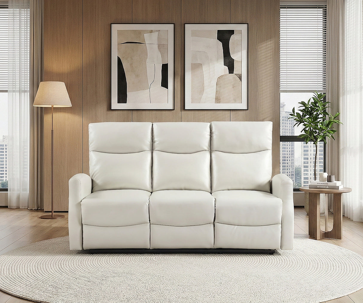 Heisley Beige Double Reclining Sofa from Homelegance - Luna Furniture