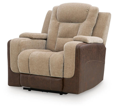 Mixed Motion Brownstone Power Recliner from Ashley Furniture - Luna Furniture