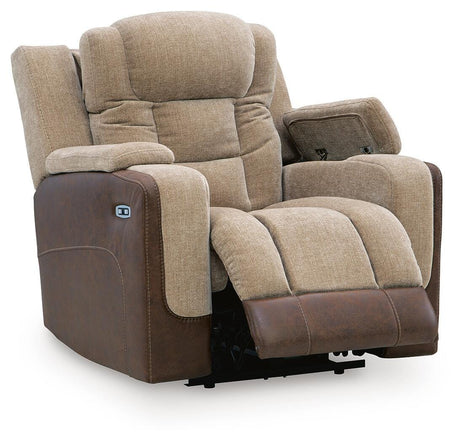 Mixed Motion Brownstone Power Recliner from Ashley Furniture - Luna Furniture