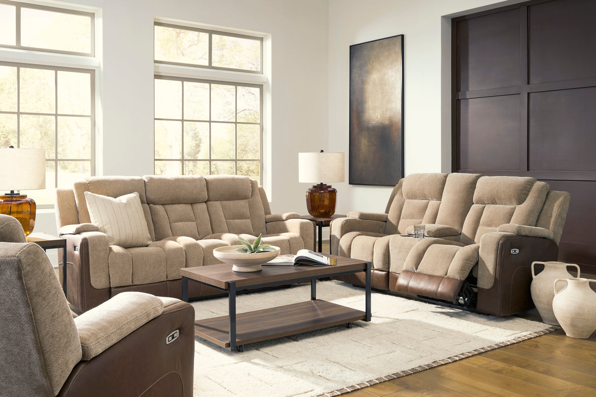 Mixed Motion Brownstone Power Reclining Living Room Set from Ashley - Luna Furniture