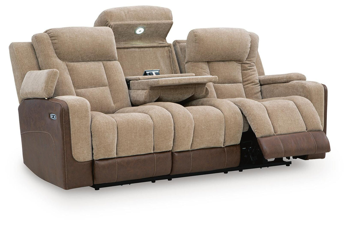 Mixed Motion Brownstone Power Reclining Sofa from Ashley Furniture - Luna Furniture