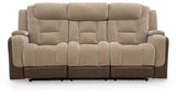 Mixed Motion Brownstone Power Reclining Sofa from Ashley Furniture - Luna Furniture