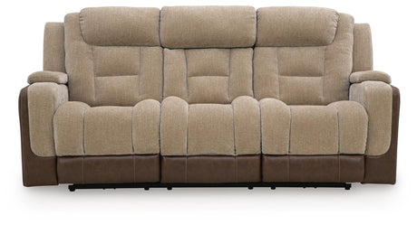 Mixed Motion Brownstone Power Reclining Sofa from Ashley Furniture - Luna Furniture