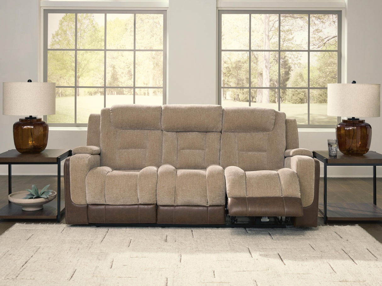 Mixed Motion Brownstone Power Reclining Sofa from Ashley Furniture - Luna Furniture