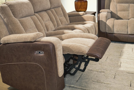 Mixed Motion Brownstone Power Reclining Sofa from Ashley Furniture - Luna Furniture