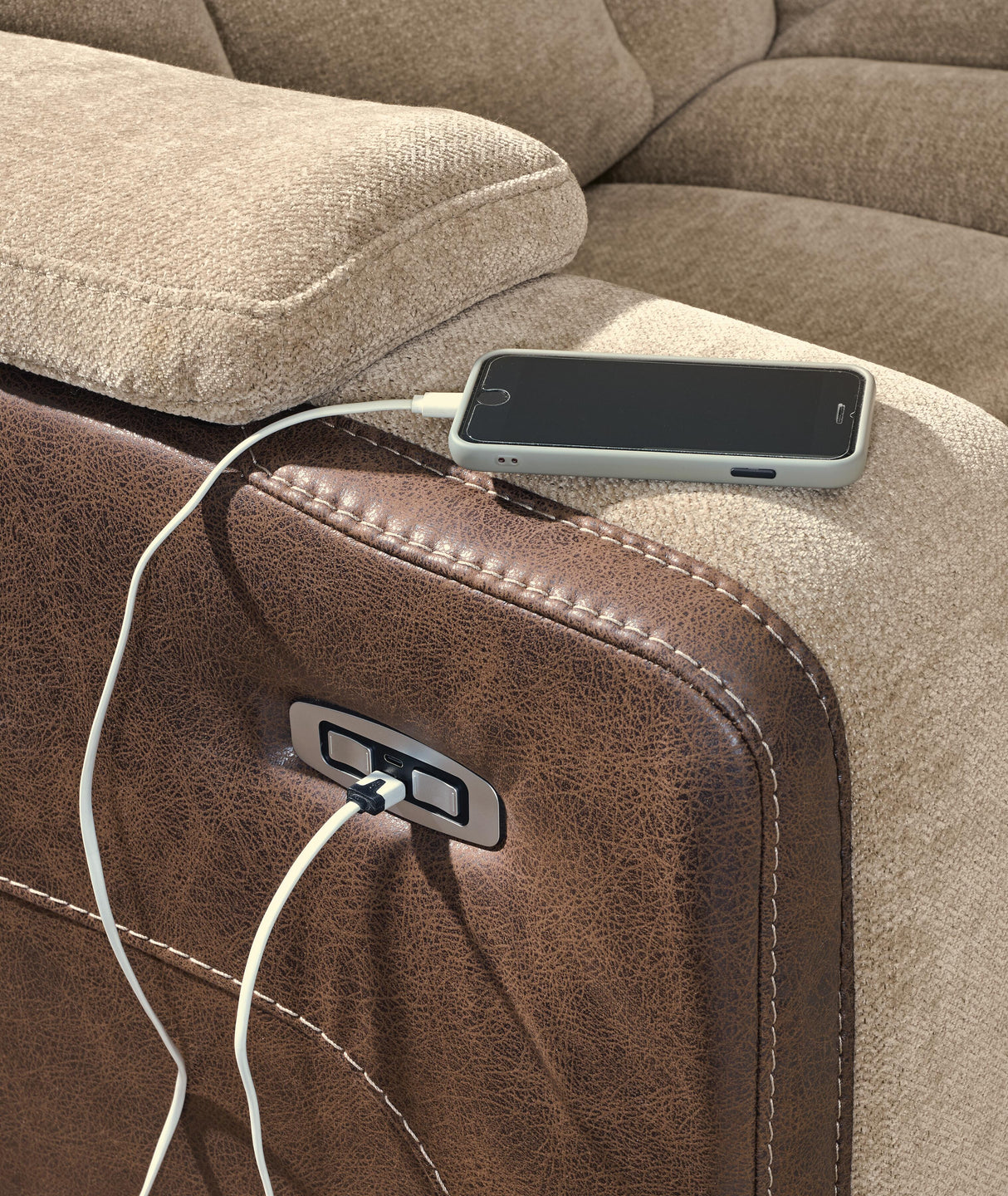 Mixed Motion Brownstone Power Reclining Living Roo Set from Ashley Furniture - Luna Furniture