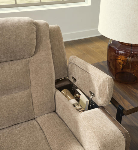 Mixed Motion Brownstone Power Recliner from Ashley Furniture - Luna Furniture
