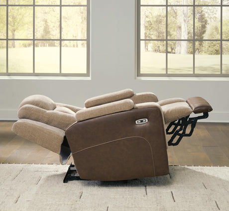 Mixed Motion Brownstone Power Recliner from Ashley Furniture - Luna Furniture