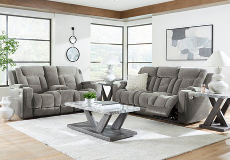 Mixed Motion Shadow Power Reclining Living Room Set from Ashley - Luna Furniture