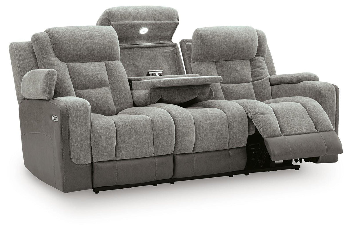 Mixed Motion Shadow Power Reclining Sofa from Ashley - Luna Furniture