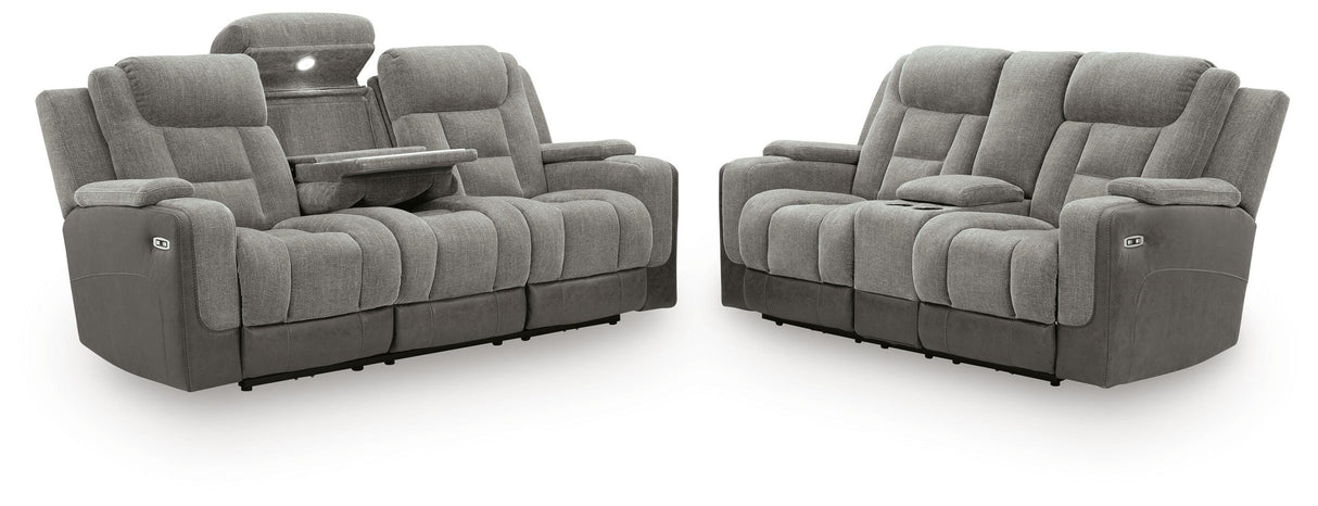 Mixed Motion Shadow Power Reclining Living Roo Set from Ashley Furniture - Luna Furniture