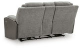 Mixed Motion Shadow Power Reclining Loveseat with Console from Ashley Furniture - Luna Furniture