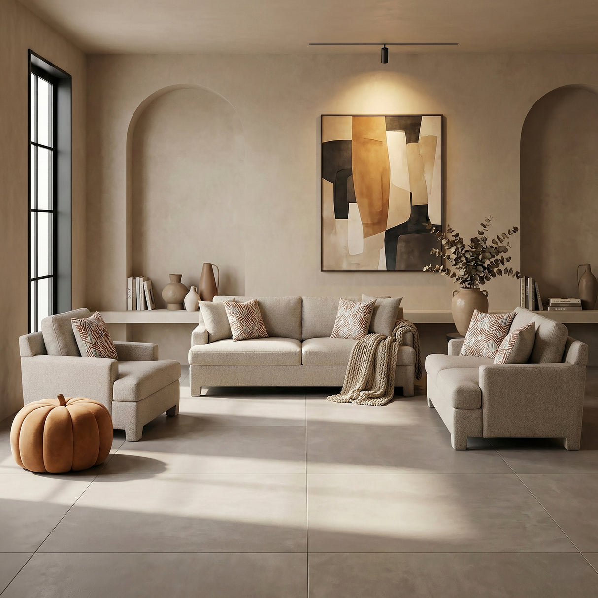 Everly Taupe Living Room Set from Homelegance - Luna Furniture