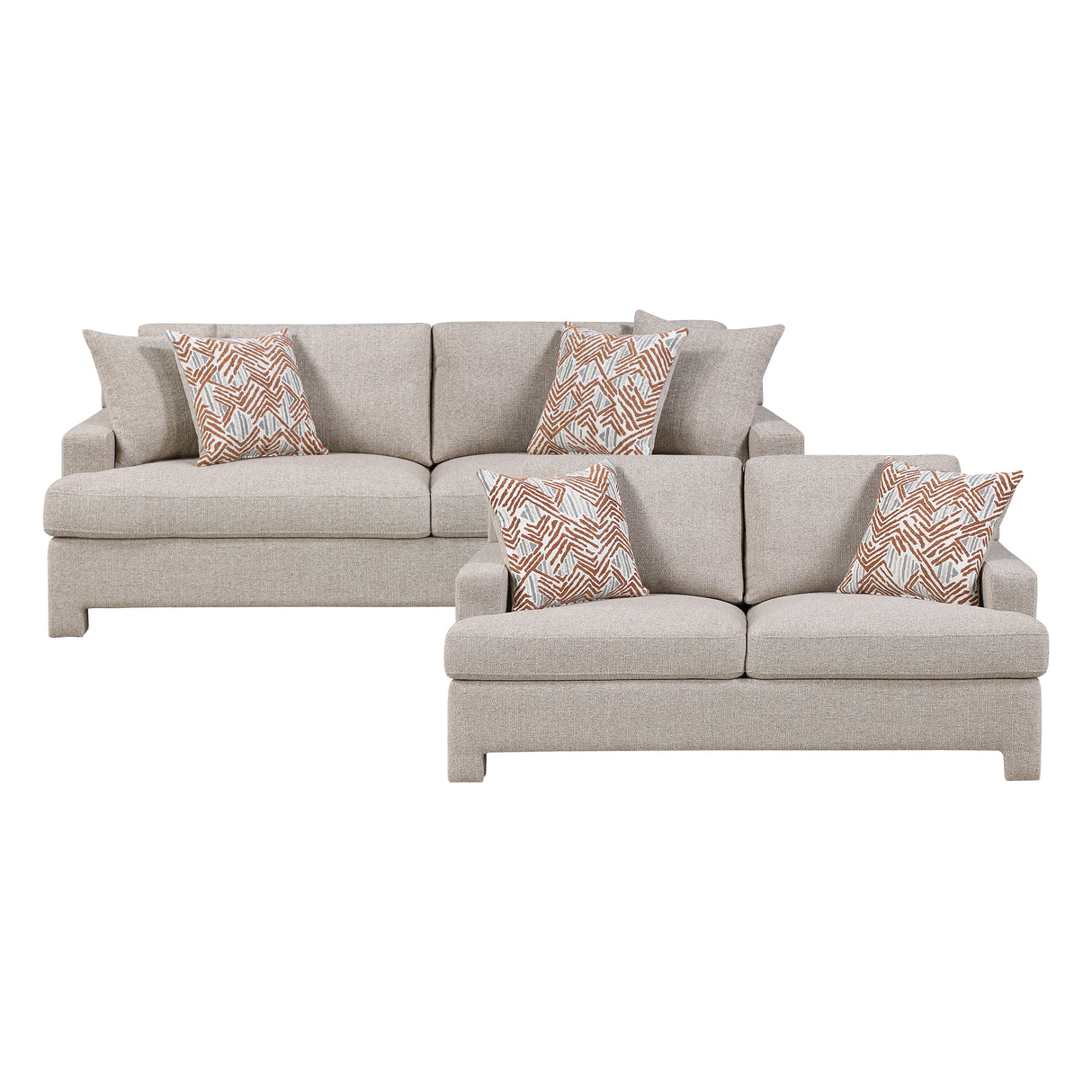 Everly Taupe 2-Piece Living Room Set from Homelegance - Luna Furniture