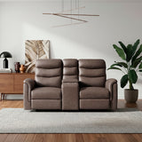 Metric Brown Double Glider Reclining Loveseat with Center Console from Homelegance - Luna Furniture