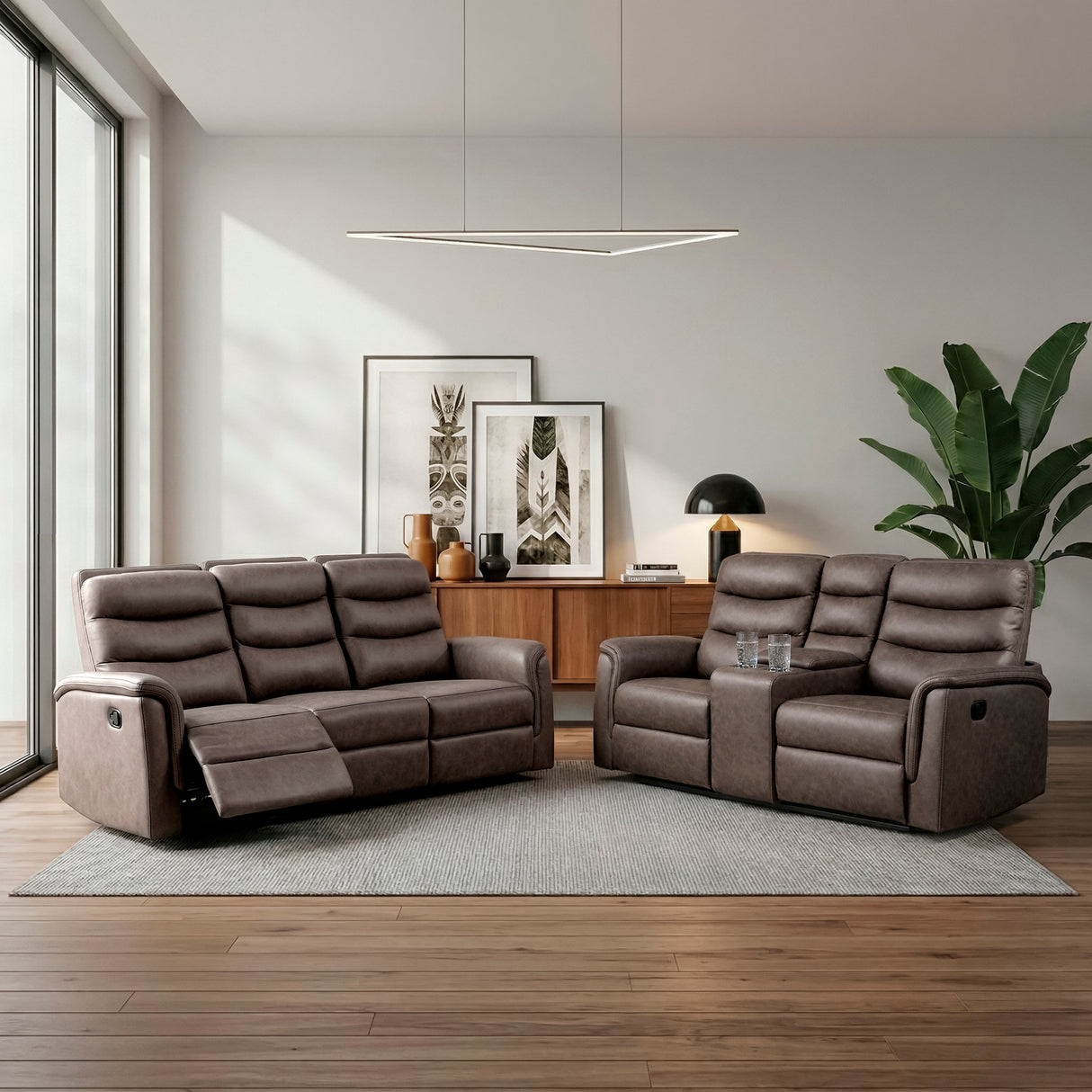 Metric Brown 2-Piece Reclining Living Room Set from Homelegance - Luna Furniture