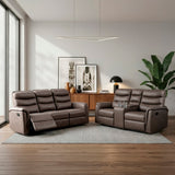 Metric Brown Double Glider Reclining Loveseat with Center Console from Homelegance - Luna Furniture