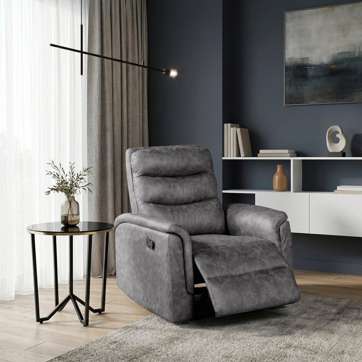 Metric Gray Reclining Chair from Homelegance - Luna Furniture